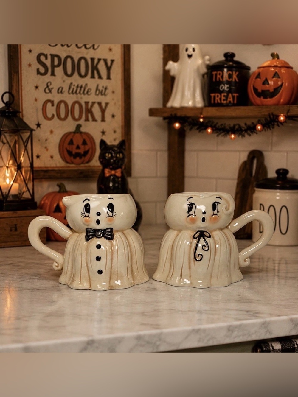 Johanna Parker Matching Set of Ghost Mugs